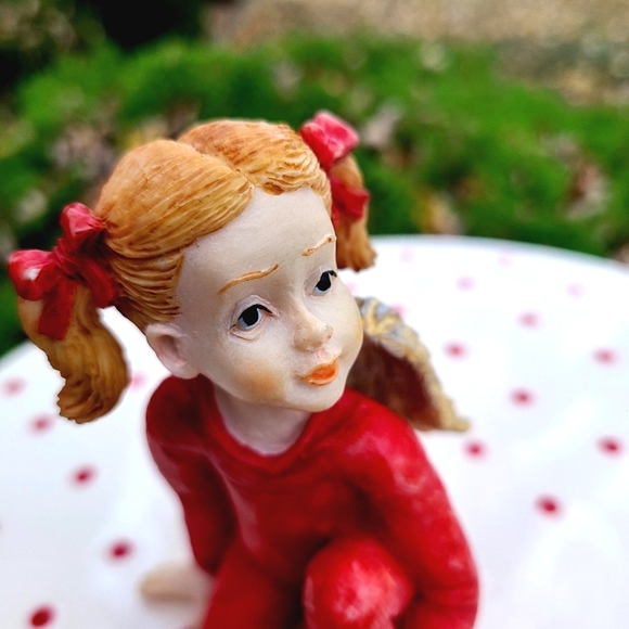 S. Lordi Susan Lordi Ceramic Red Pajama Pigtail Girl Angel Figurine 4" - Picture 2 of 11